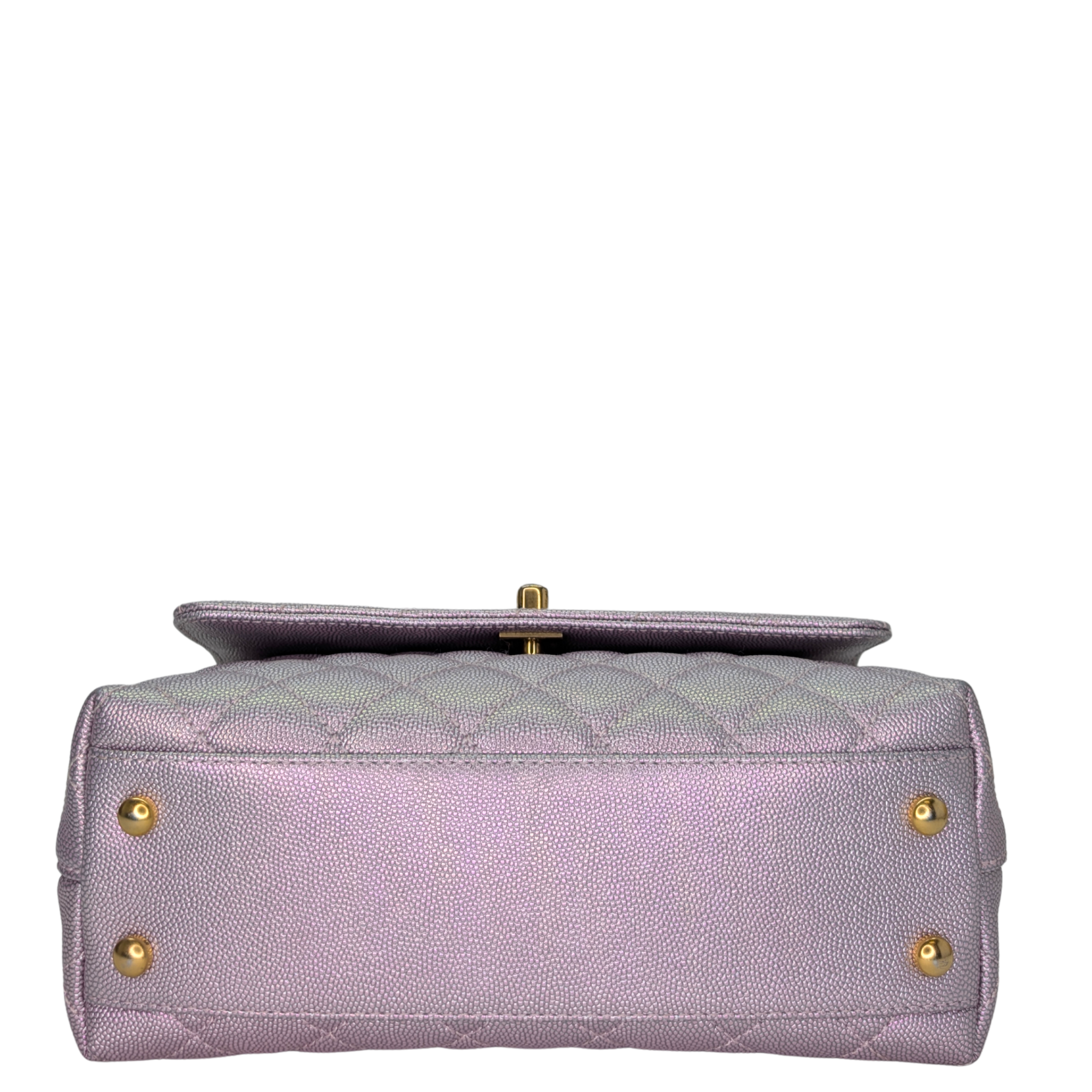 Chanel Coco Handle Small Caviar Iridescent Purple Bag