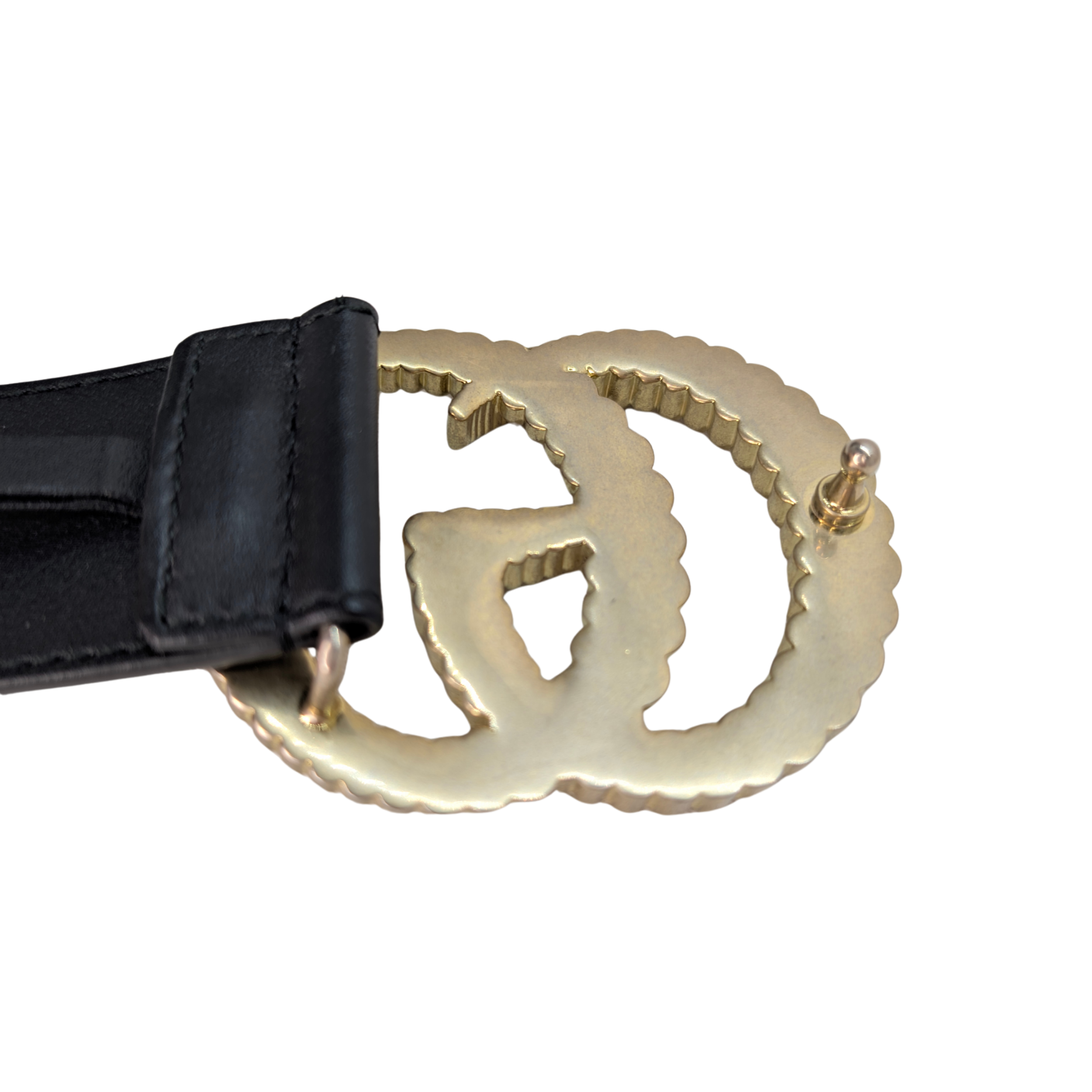Gucci Moon Torchon 双G腰带 黑色 尺码 75