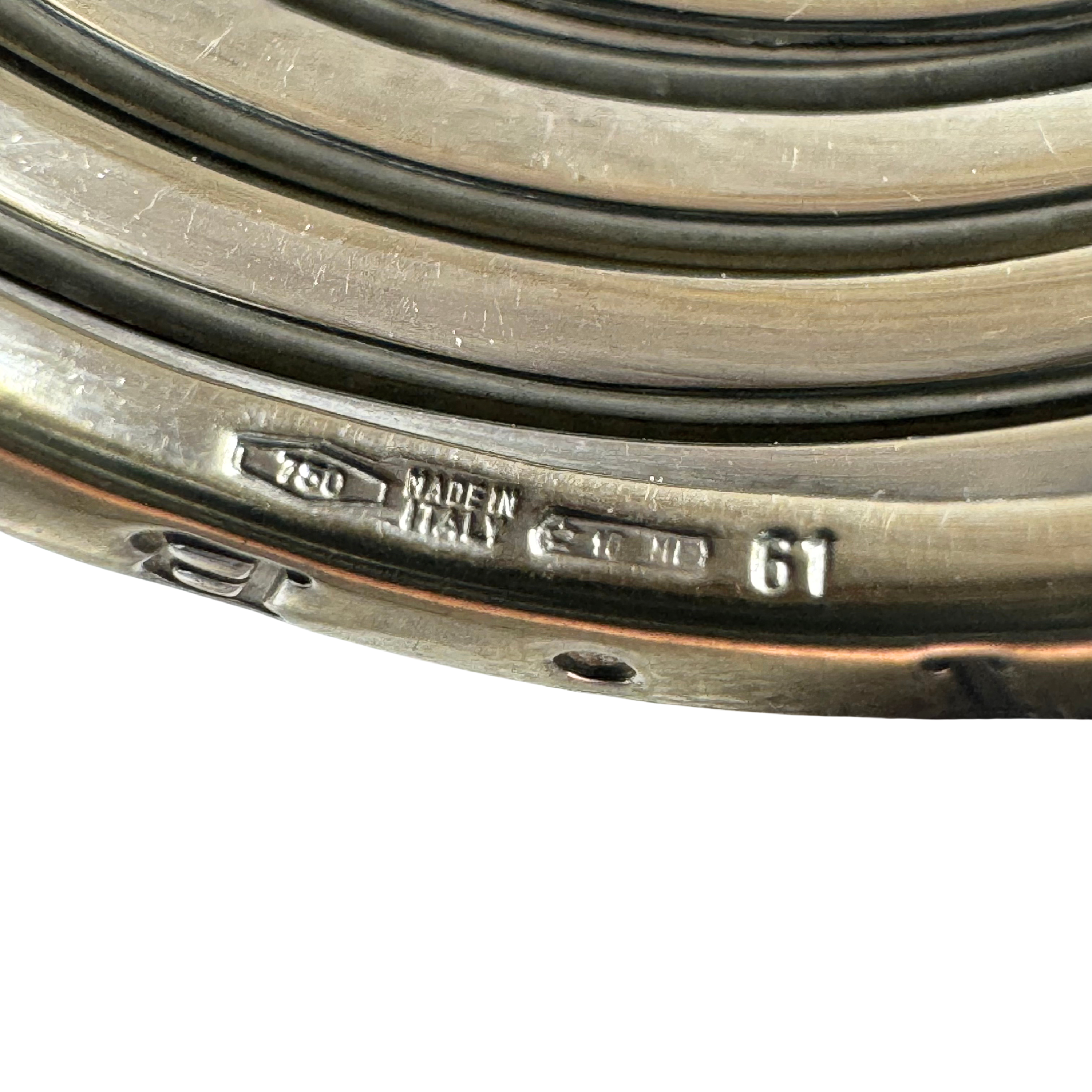 宝格丽B.zero1系列18K白金四环戒指，尺码61/T