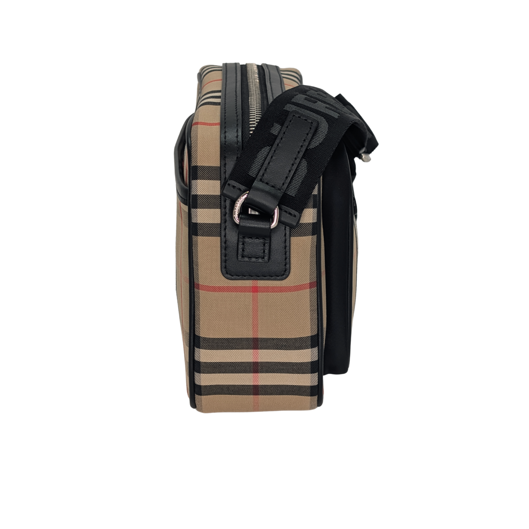 Burberry 米色复古格纹斜挎包