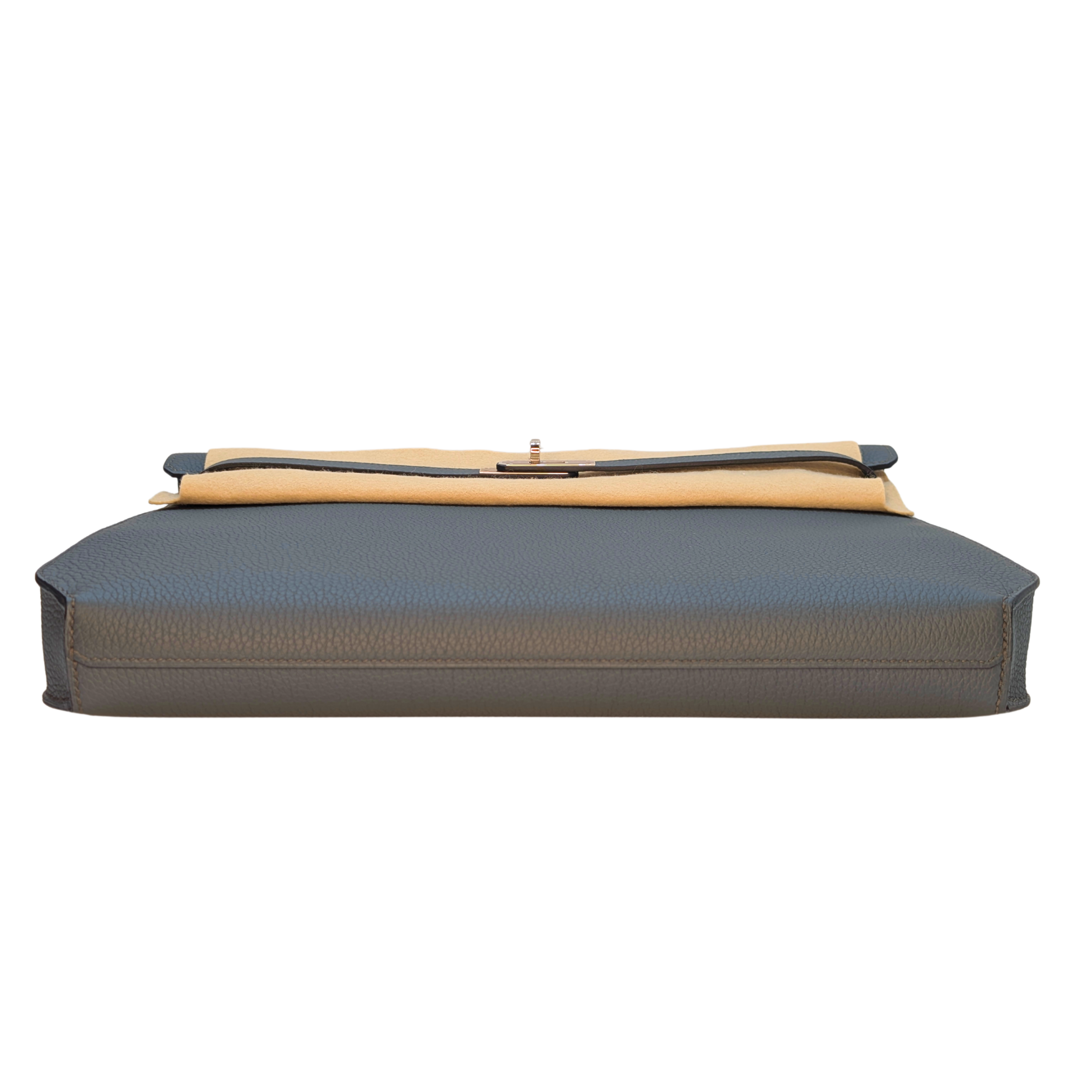 Hermès Kelly Dépêches 36 Briefcase Bag Bleu Orage Togo SHW Z Stamp