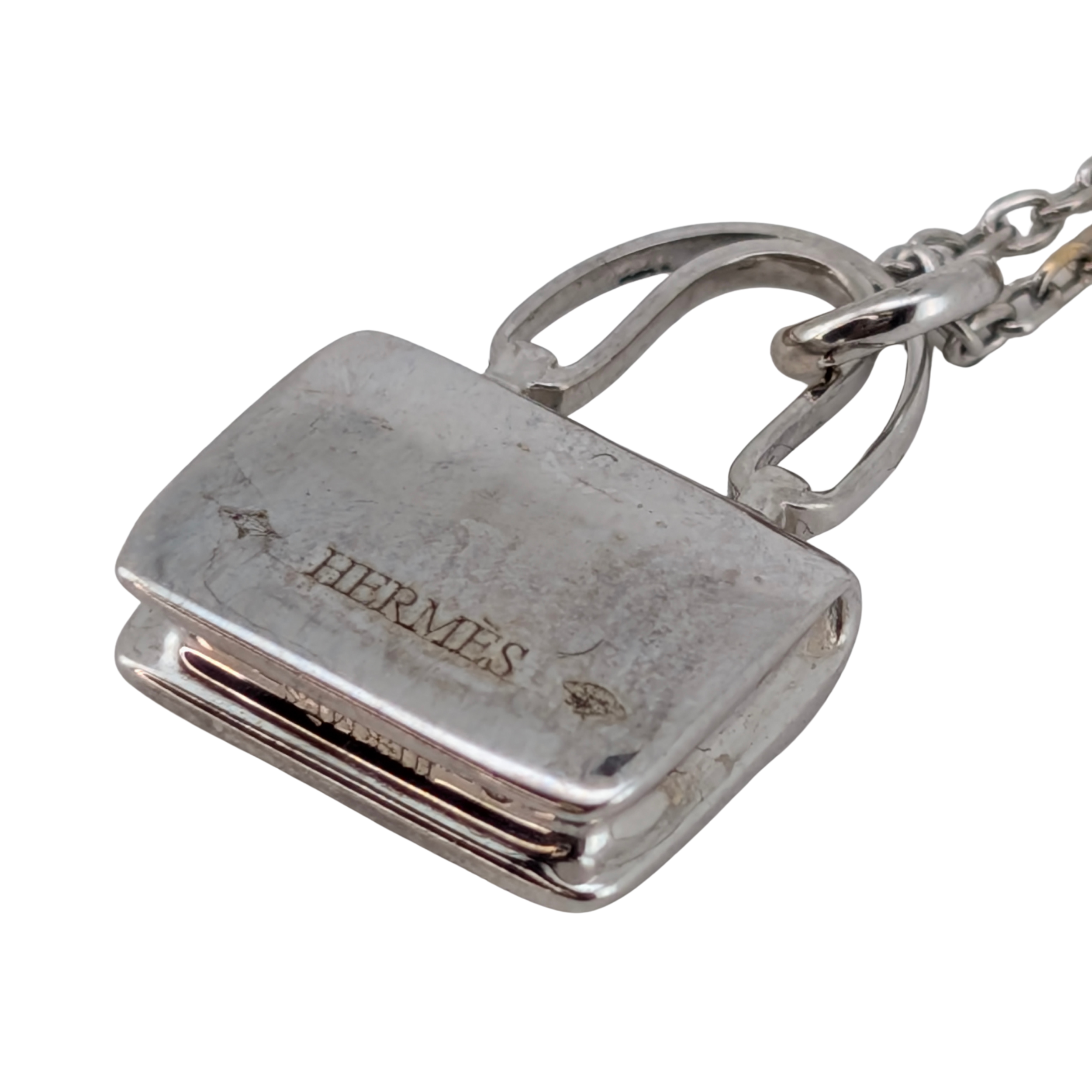 爱马仕 Constance Amulette 吊坠项链 18K 白金镶钻