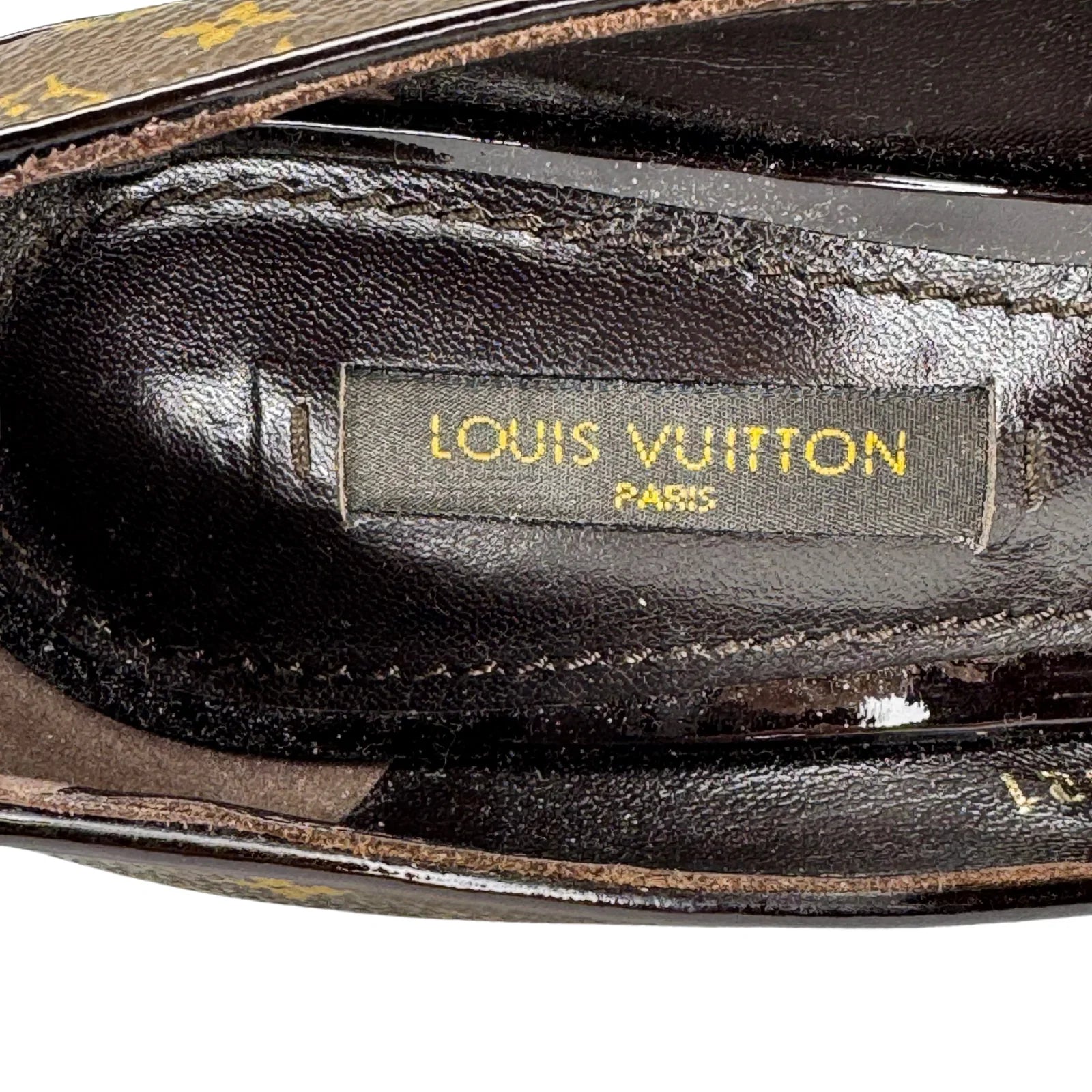 Louis Vuitton Monogram Cork Rivoli Platform Heels – Size 35 - Lost Designer