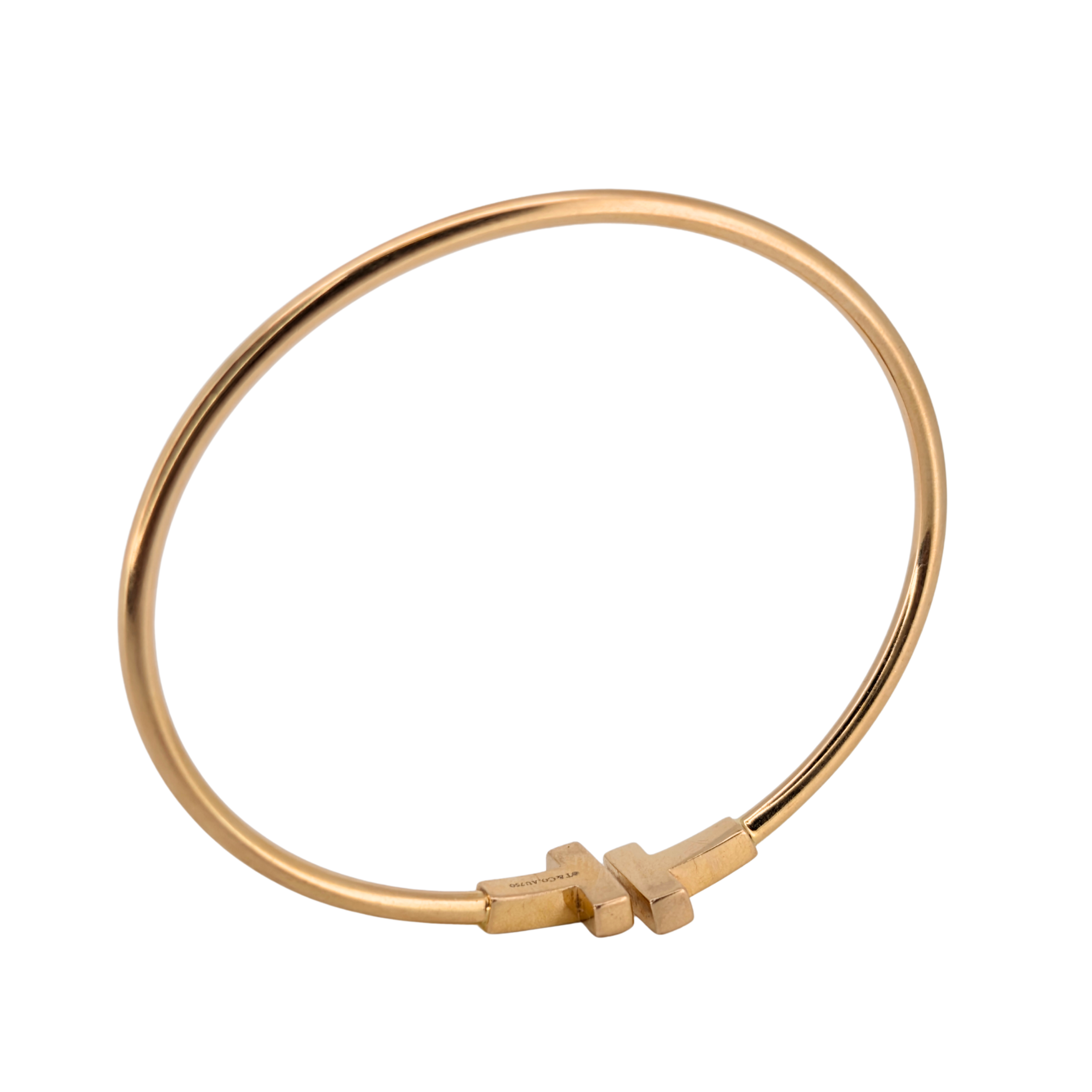 蒂芙尼 18K 金 T 扣手镯 小号