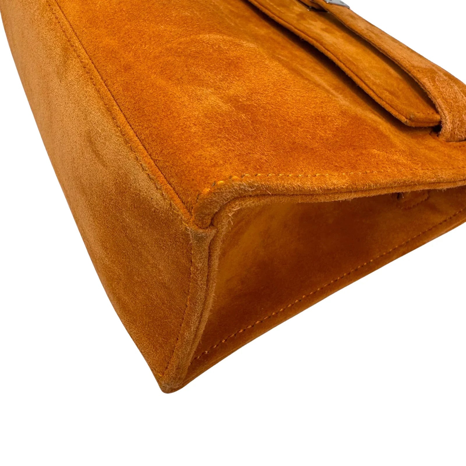 Hermès Kelly Pochette Orange H Veau Doblis Suede PWH ☐ I Stamp - Lost Designer