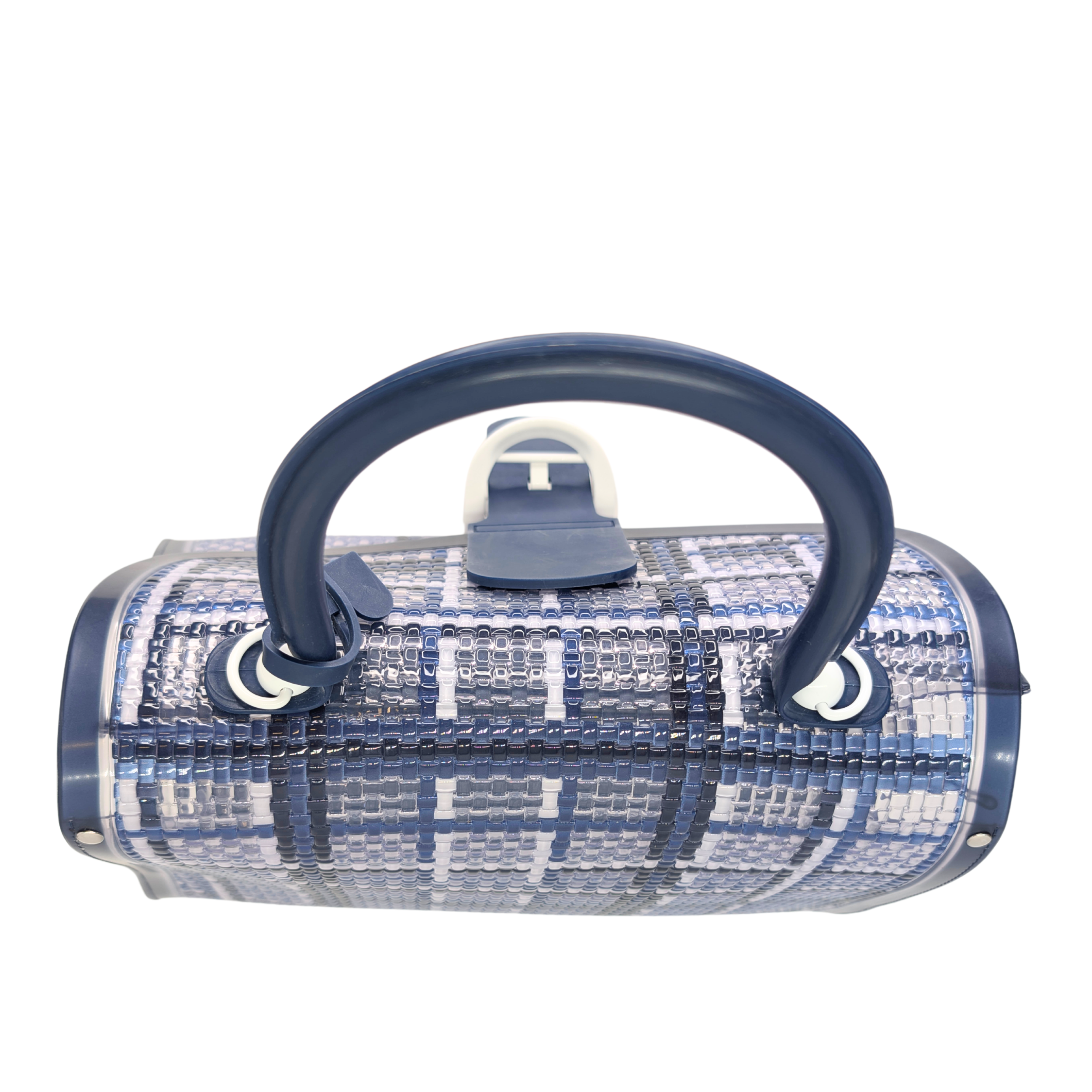 Delvaux Vinyl Gingham The Dreamer MM Brillant 手提包 海军蓝