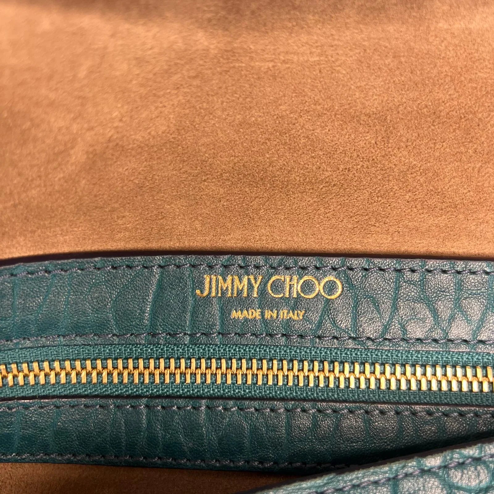 Jimmy Choo Lockett/XB Medium Bag – Teal Leather & Leopard Pony Hair - Lost Designer