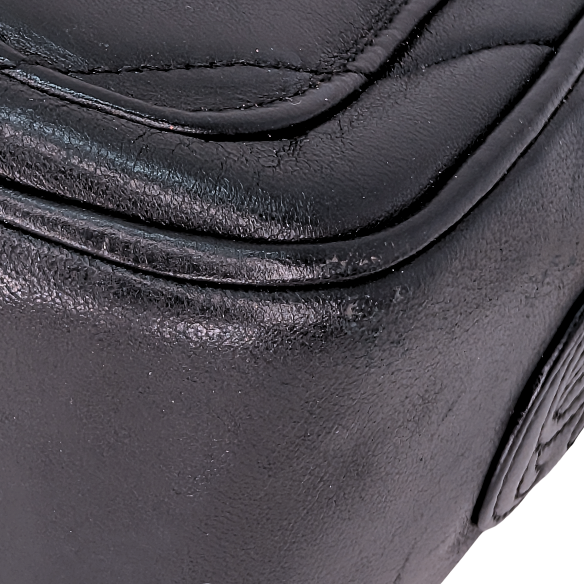 Chanel Vintage Chevron Quilted Camera Bag Black