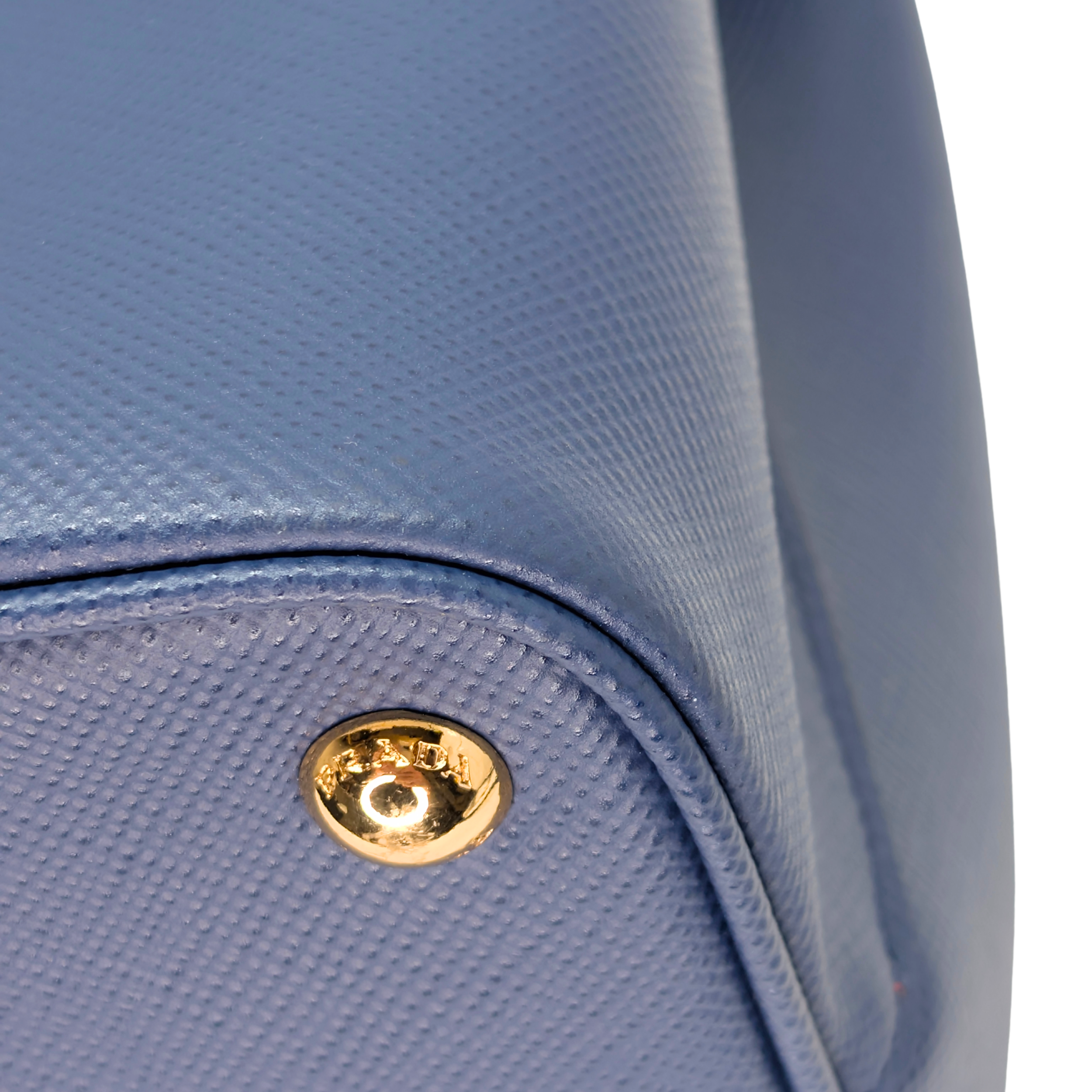 Prada Saffiano Cuir Double Bag Medium Navy