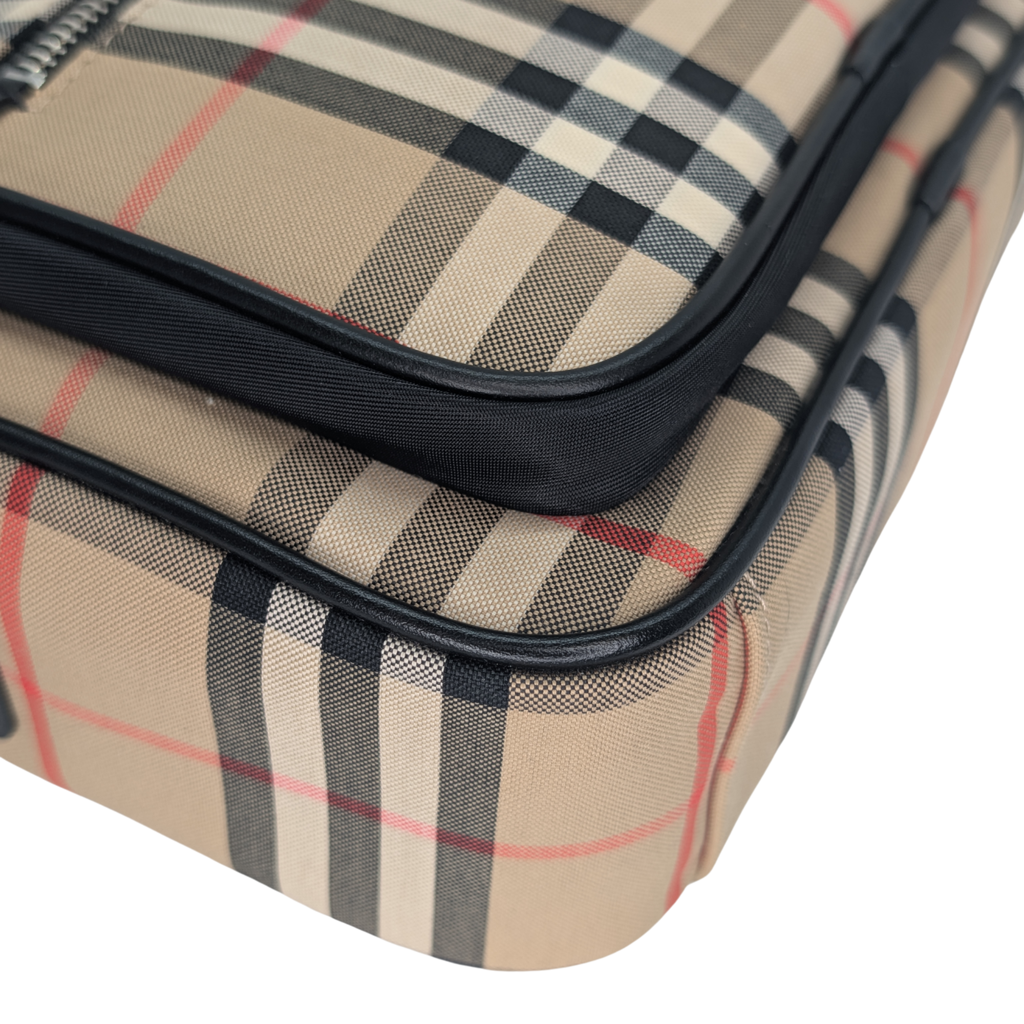 Burberry 米色复古格纹斜挎包