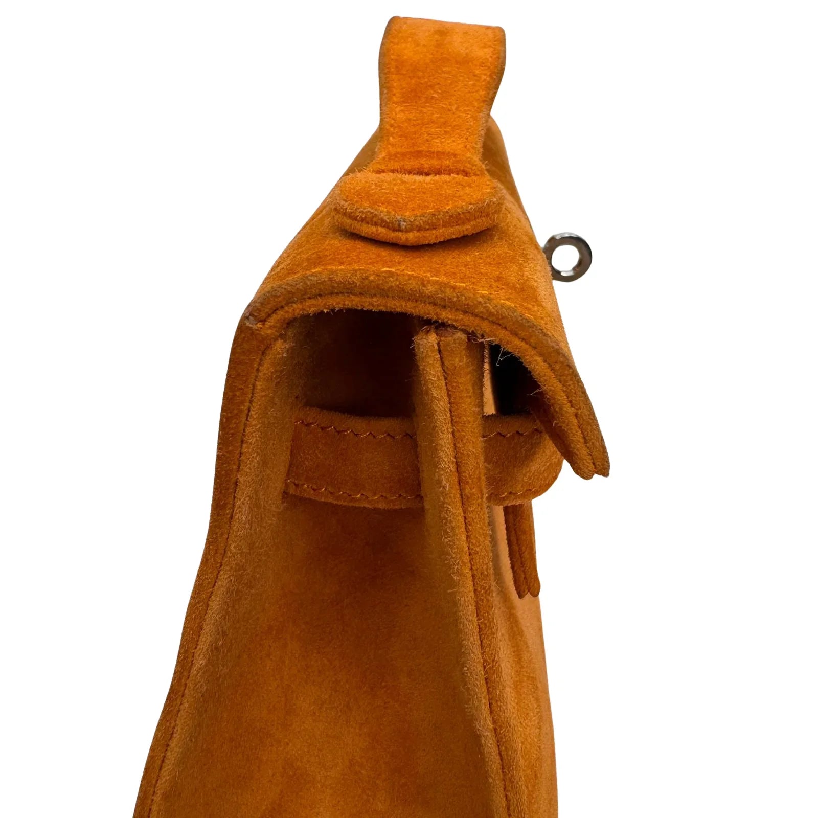 Hermès Kelly Pochette Orange H Veau Doblis Suede PWH ☐ I Stamp - Lost Designer