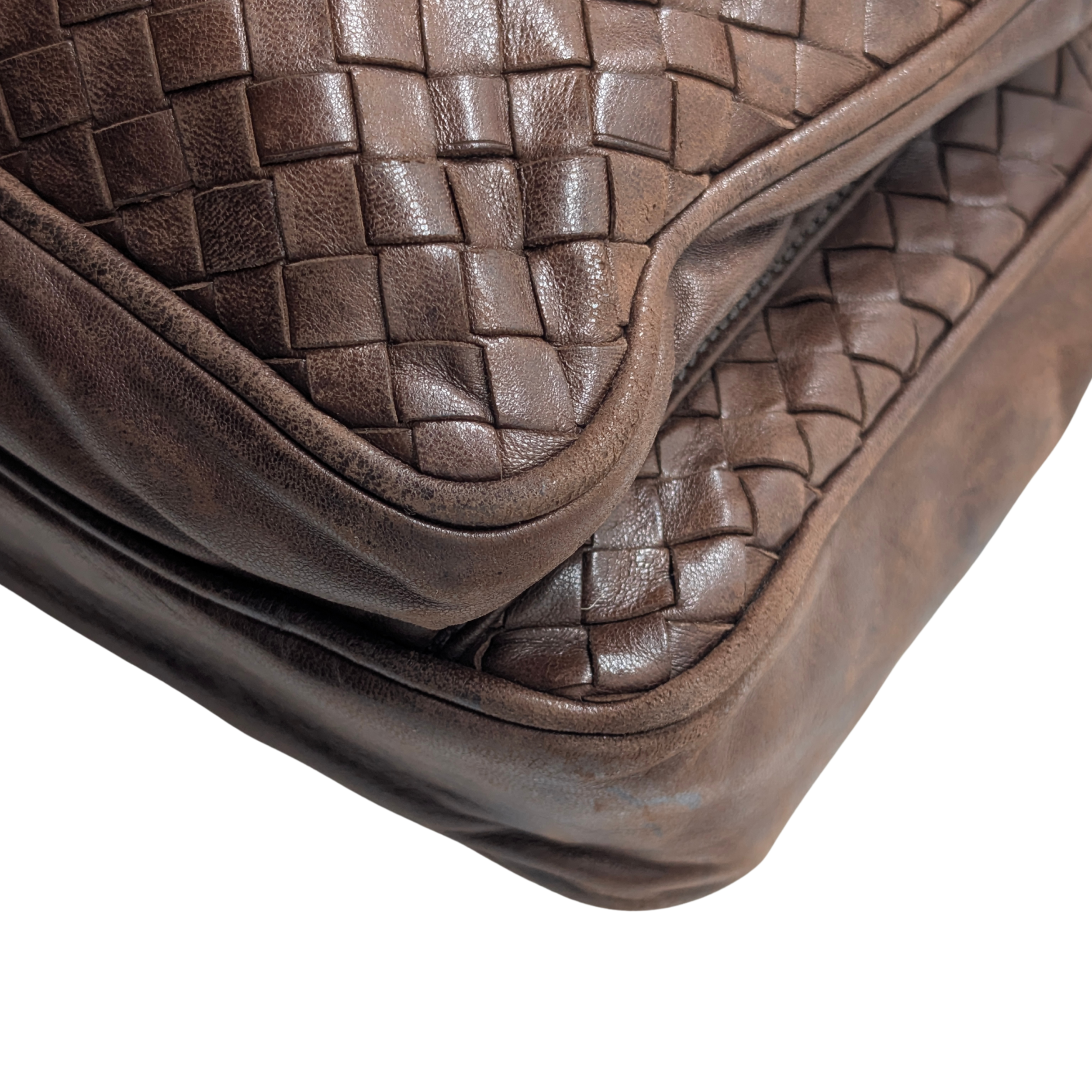 Bottega Veneta Intrecciato Leather Crossbody Bag Brown
