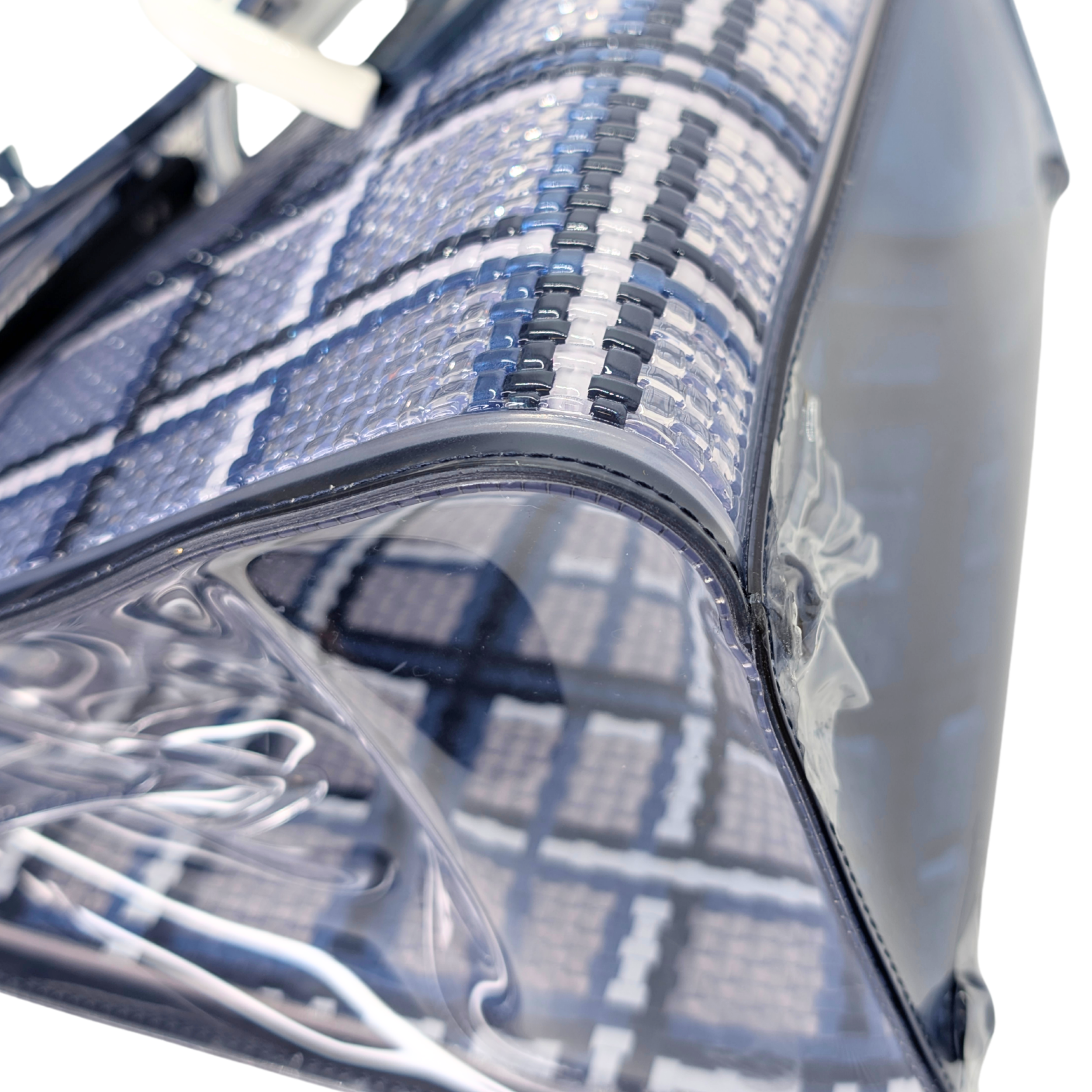 Delvaux Vinyl Gingham The Dreamer MM Brillant 手提包 海军蓝