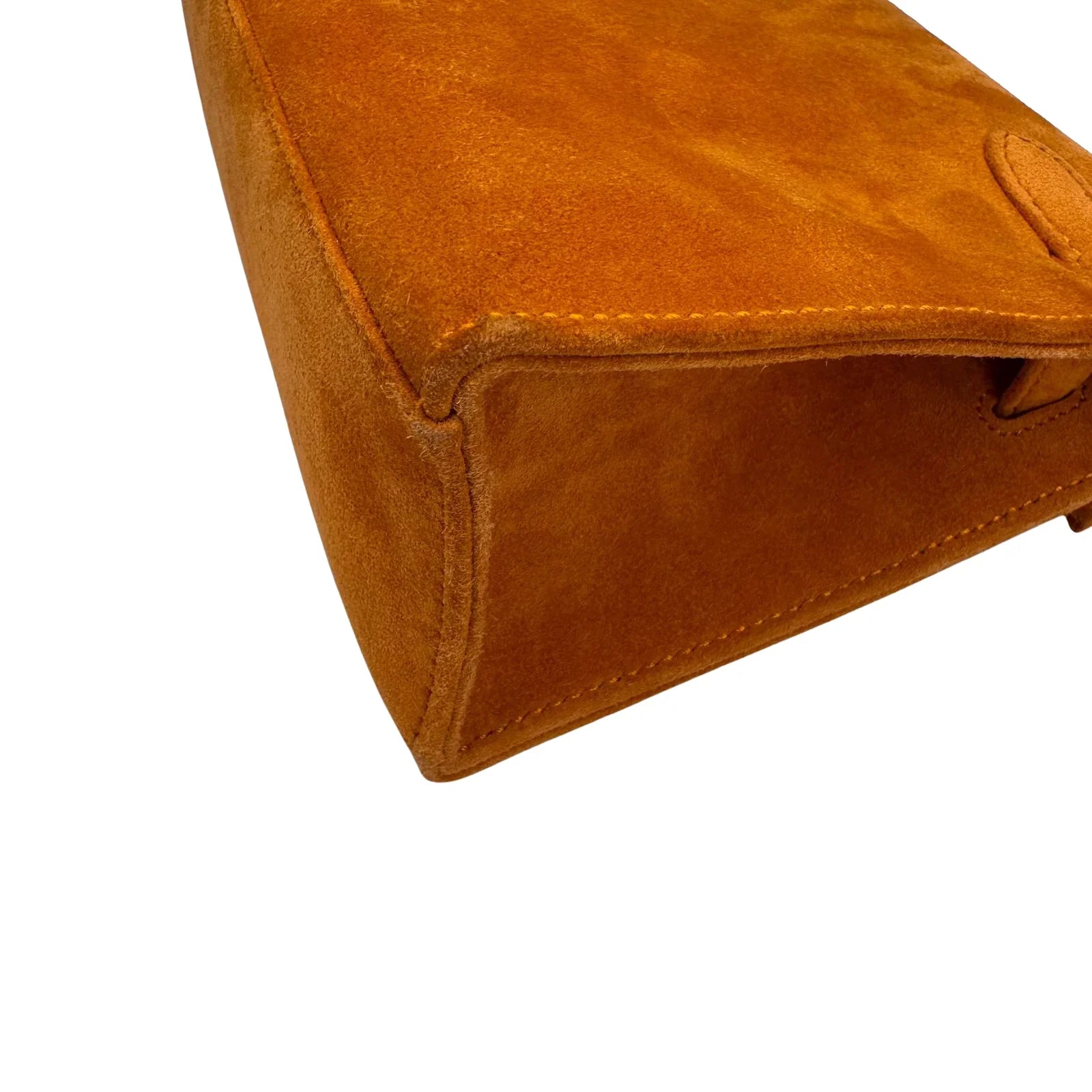 Hermès Kelly Pochette Orange H Veau Doblis Suede PWH ☐ I Stamp - Lost Designer