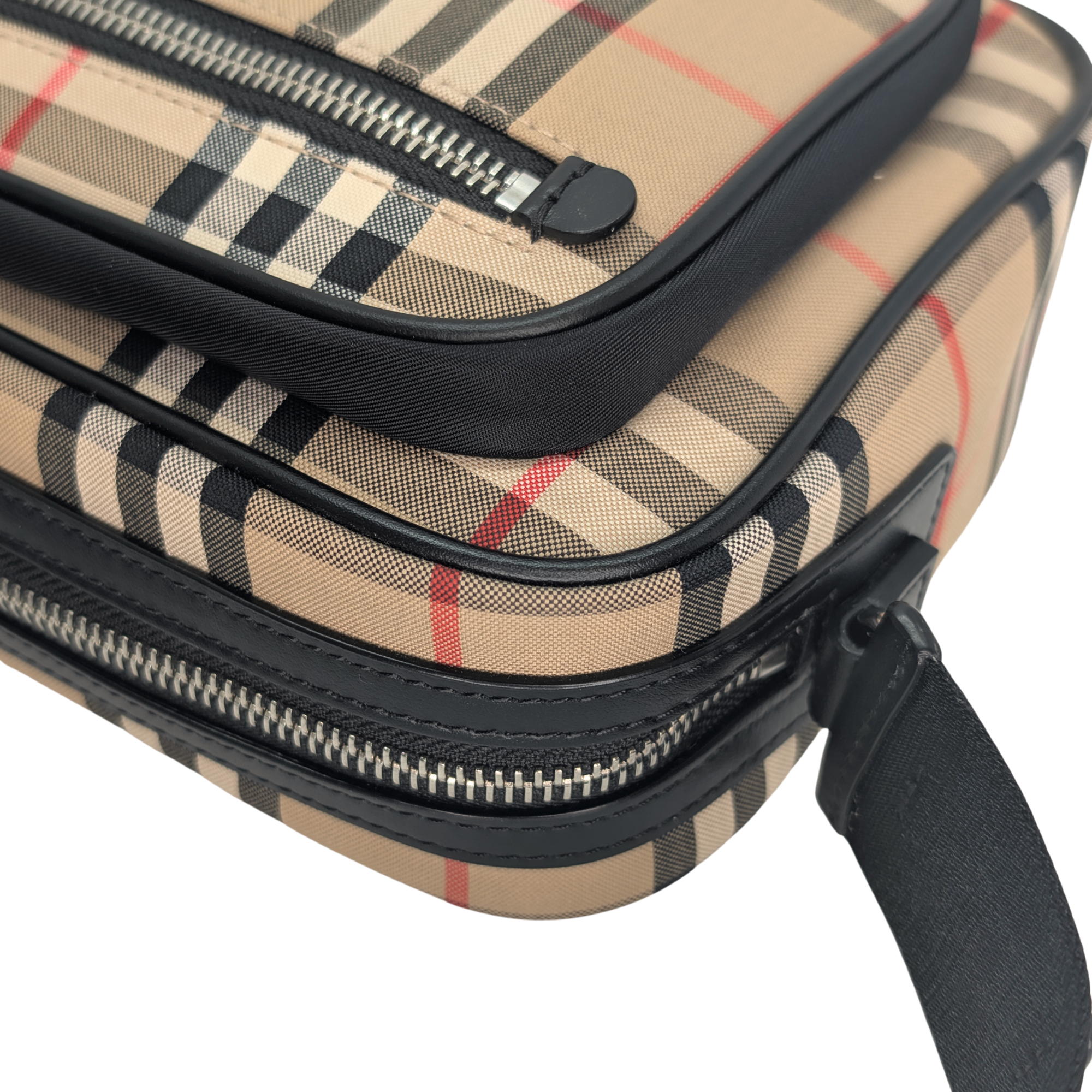 Burberry 米色复古格纹斜挎包