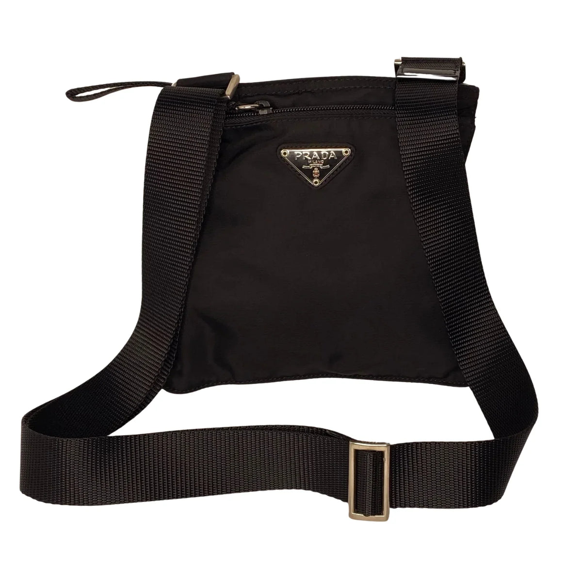 Prada Black Nylon Crossbody Messenger Black Bag - Lost Designer