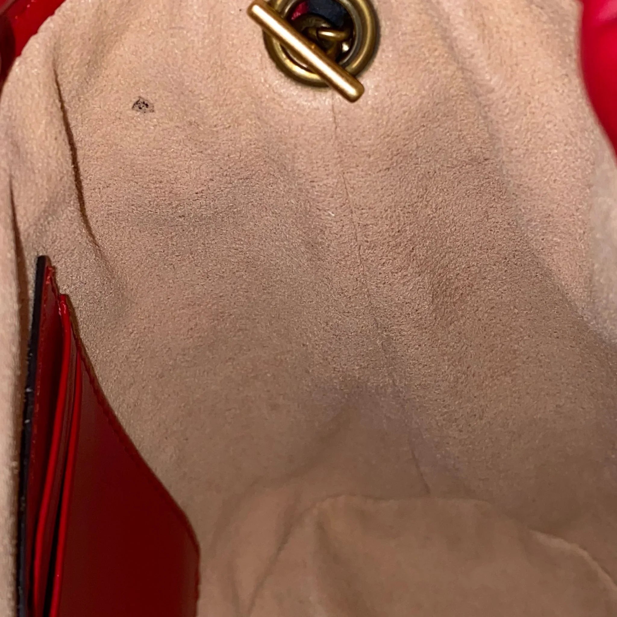 Gucci Calfskin Matelassé Mini GG Marmont Bucket Bag – Hibiscus Red - Lost Designer