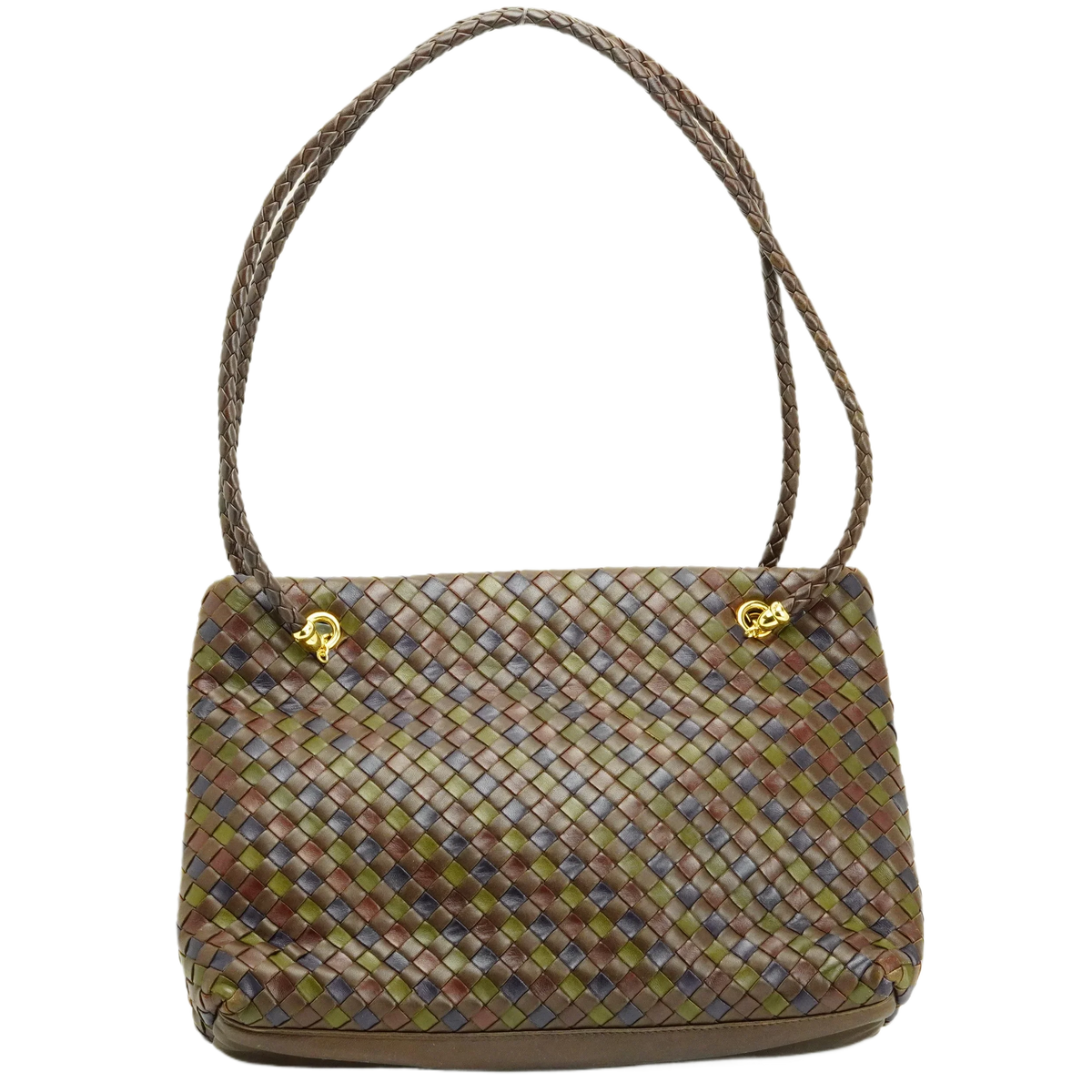 Bottega Veneta Multicoloured Khaki Leather Handbag - Lost Designer