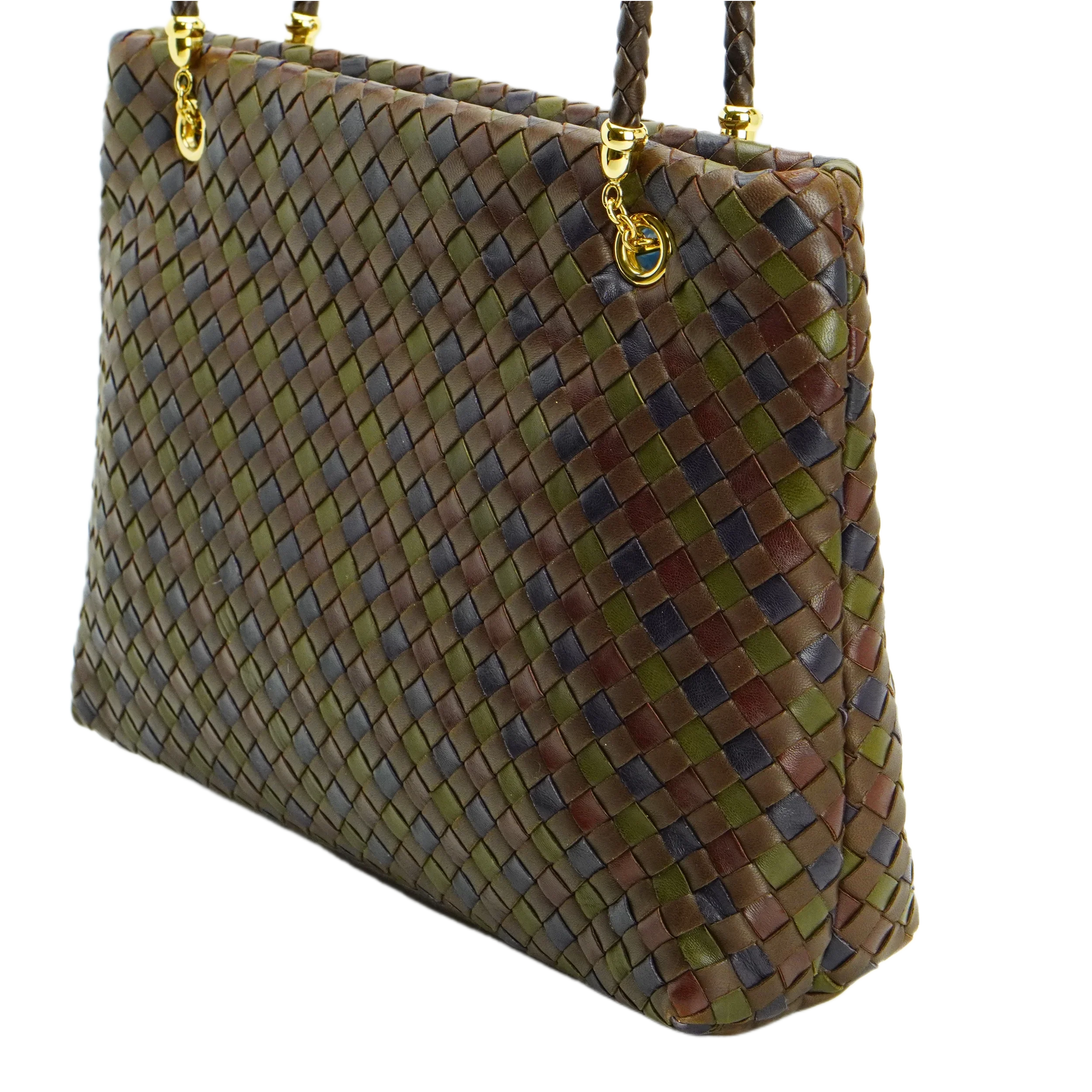 Bottega Veneta Multicoloured Khaki Leather Handbag - Lost Designer