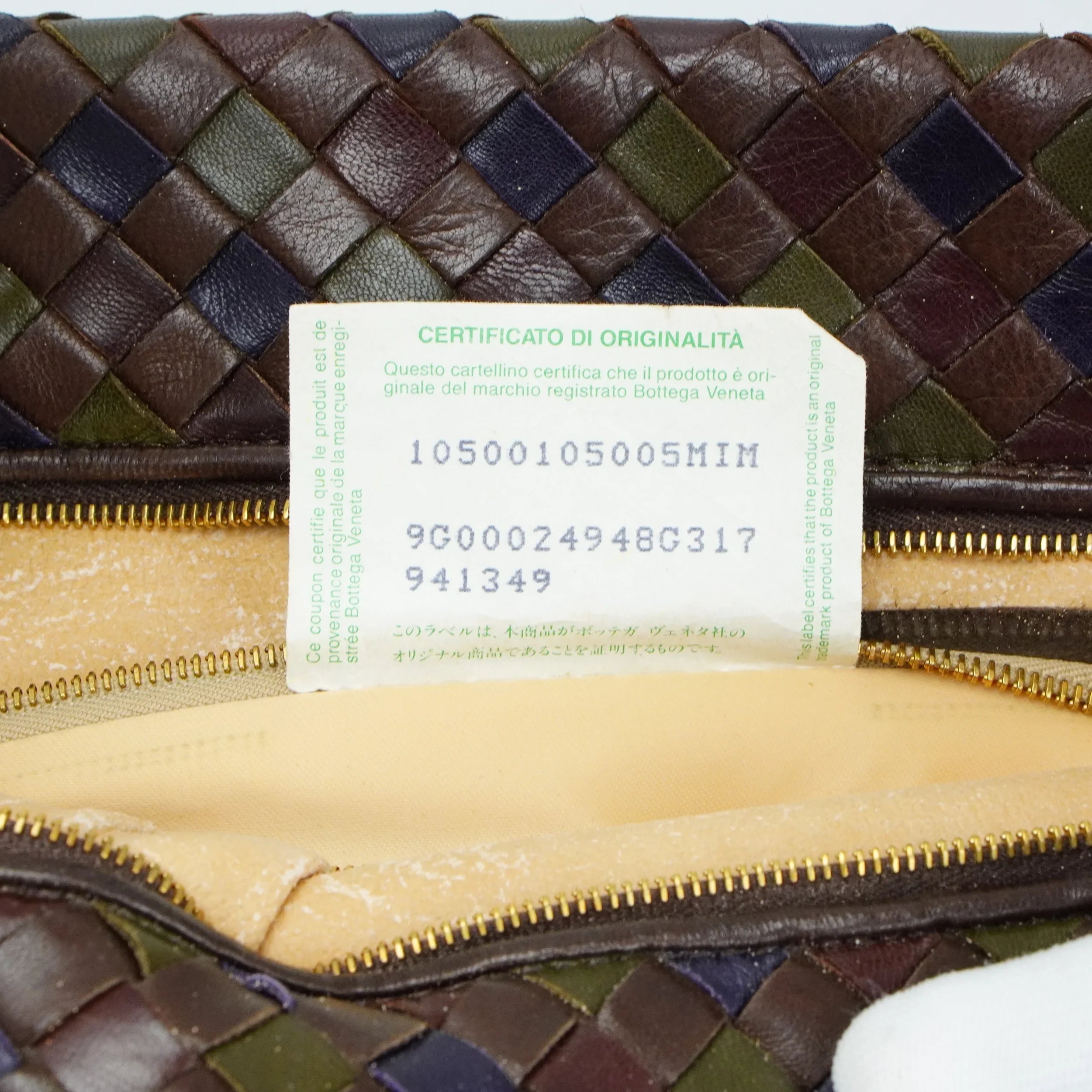 Bottega Veneta Multicoloured Khaki Leather Handbag - Lost Designer