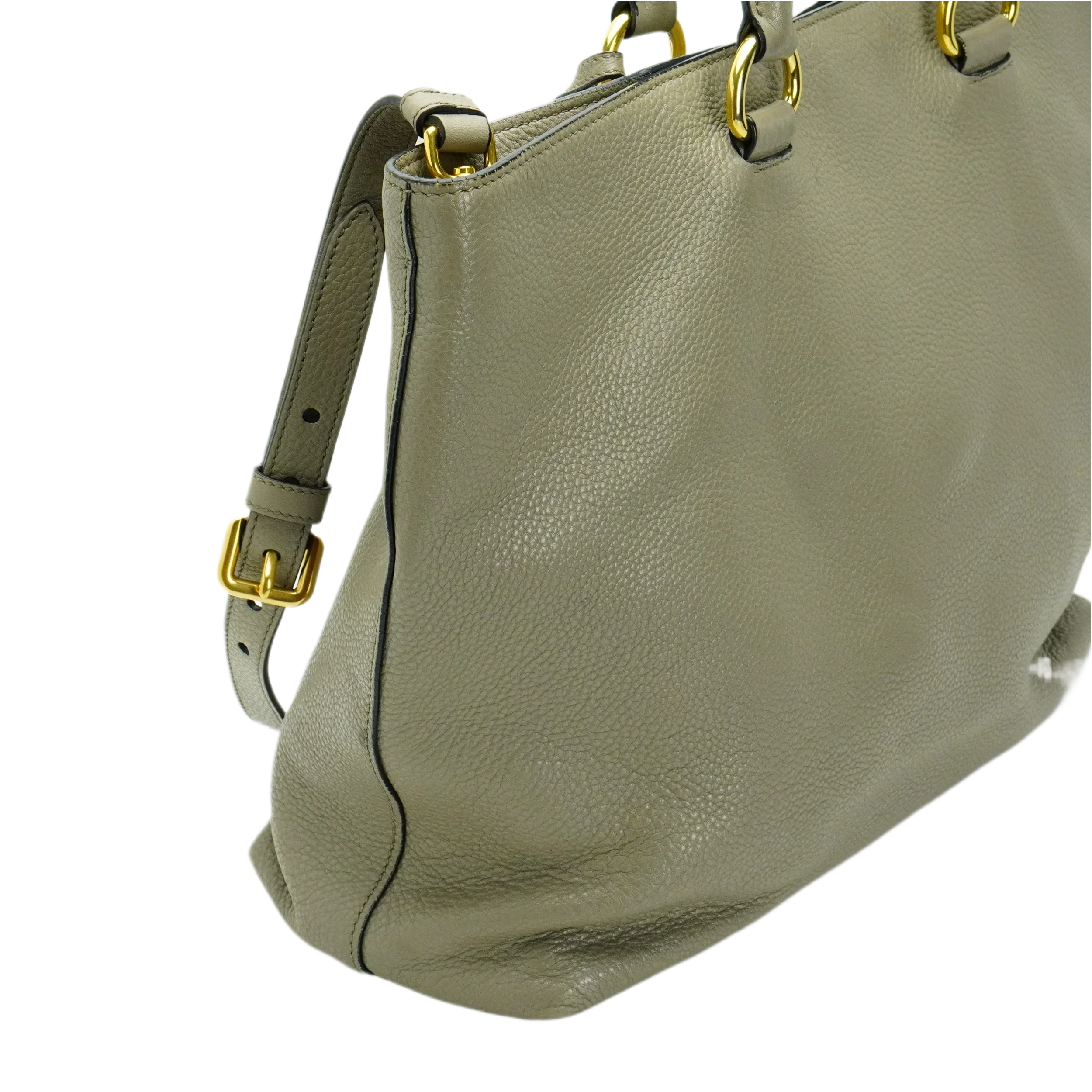 Prada Grey Vitello Daino Handbag - Lost Designer