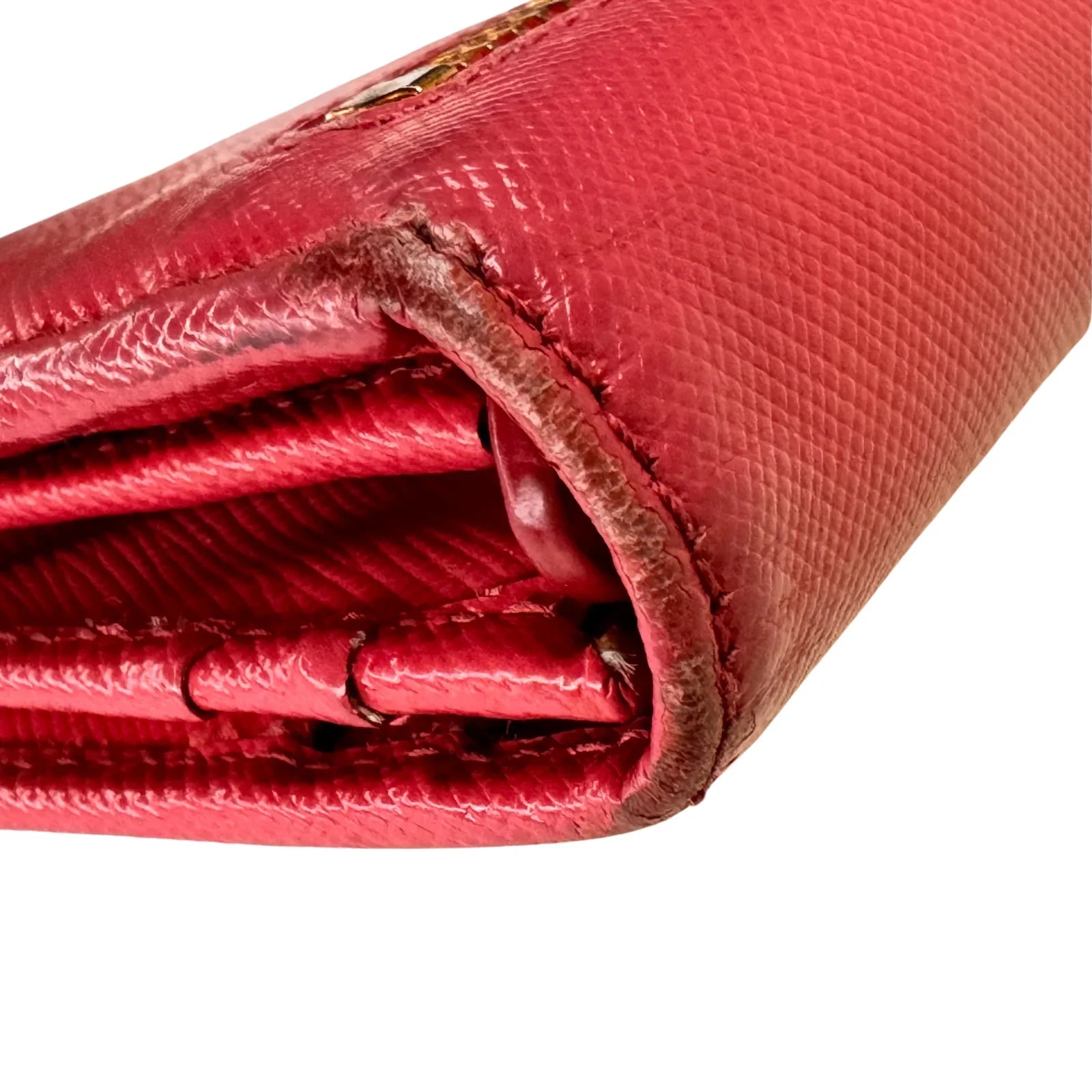 Prada Vitello Daino Continental Flap Wallet in Pink - Lost Designer