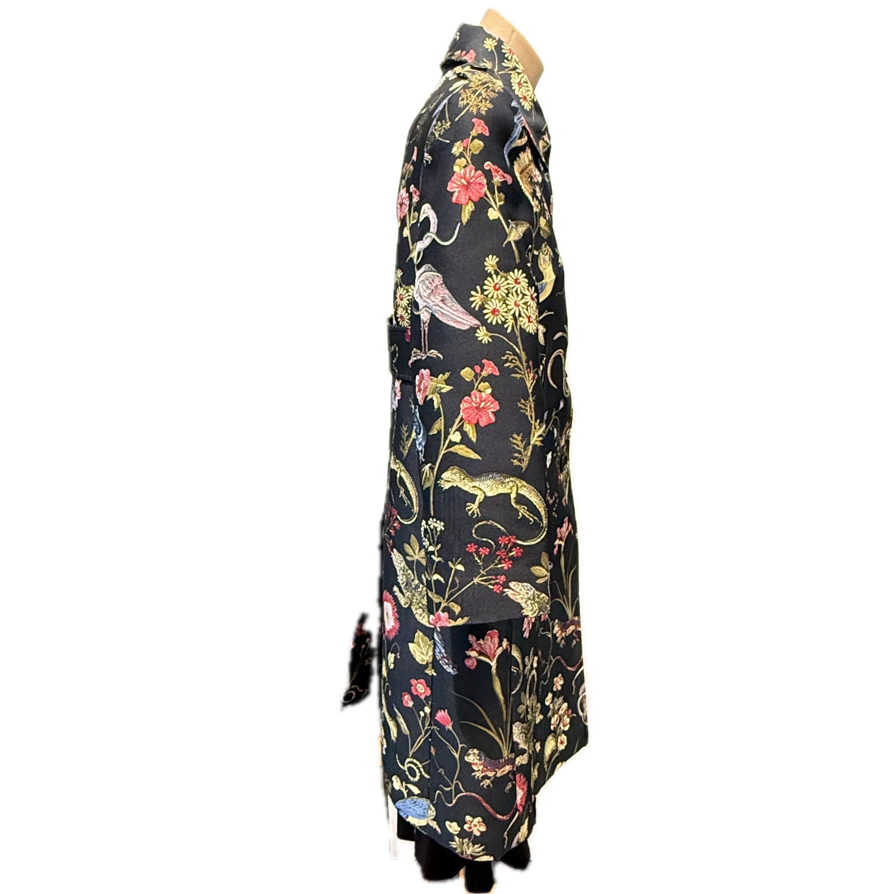 Red Valentino Bird Print Coat Jacket In Nero/rosso size 38 - Lost Designer