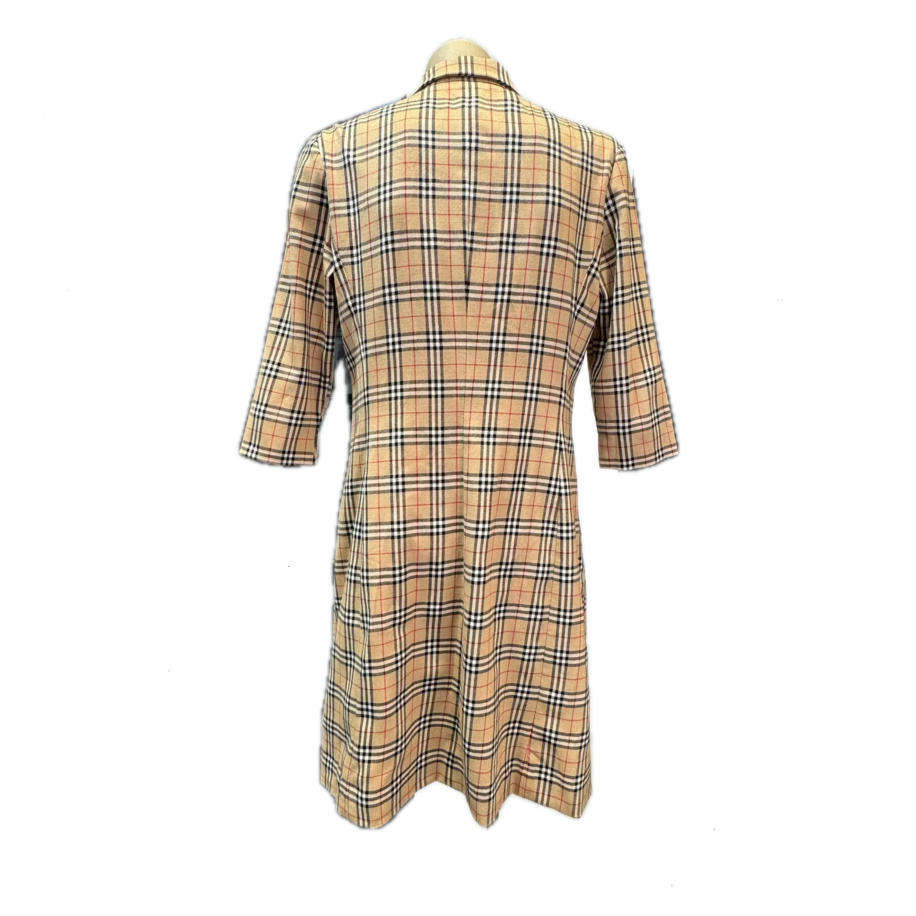 Burberry Check Short sleeve dress Beige size 38 - Lost Designer