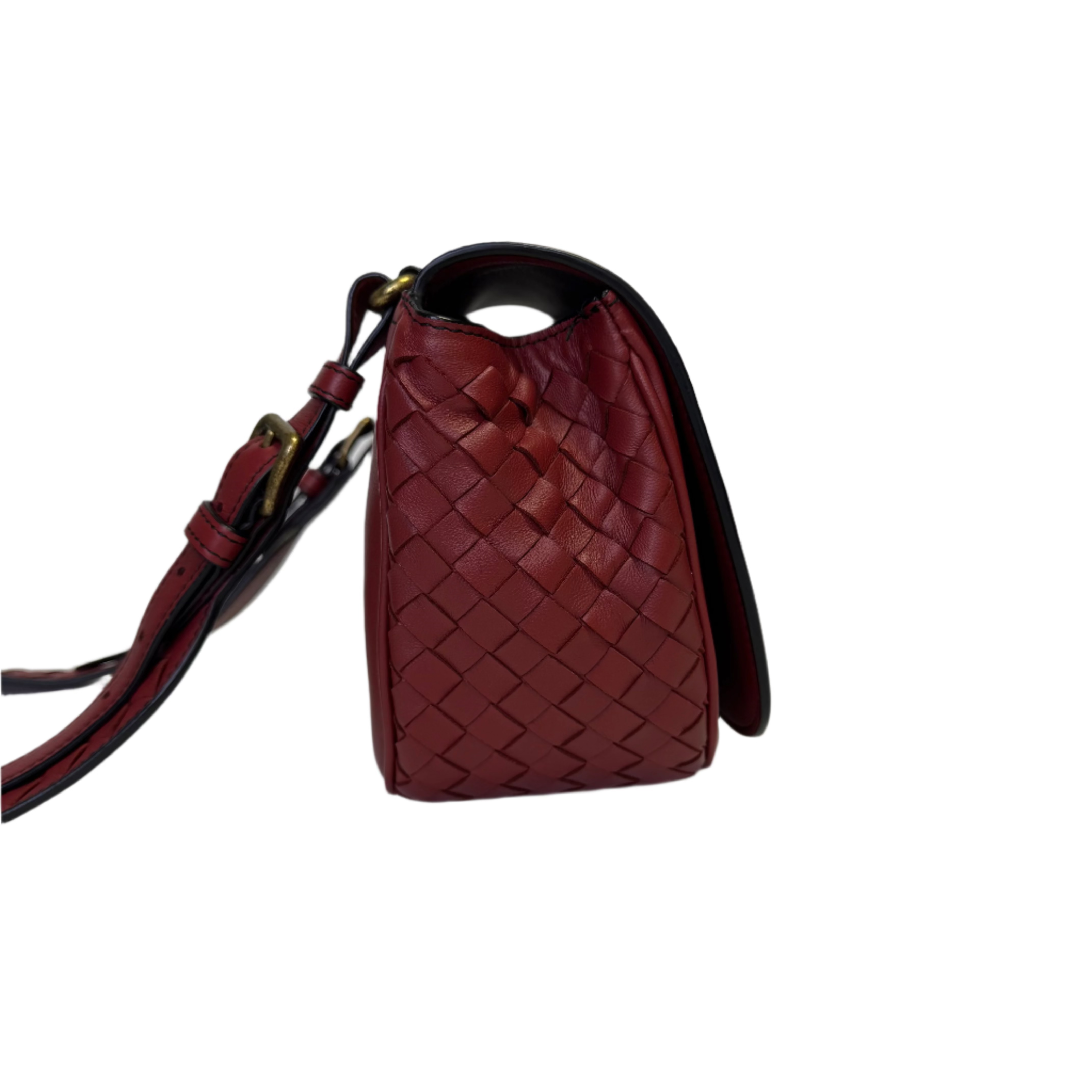 Bottega Veneta Intrecciato Nappa BV Luna Crossbody Bag Burgundy - Lost Designer