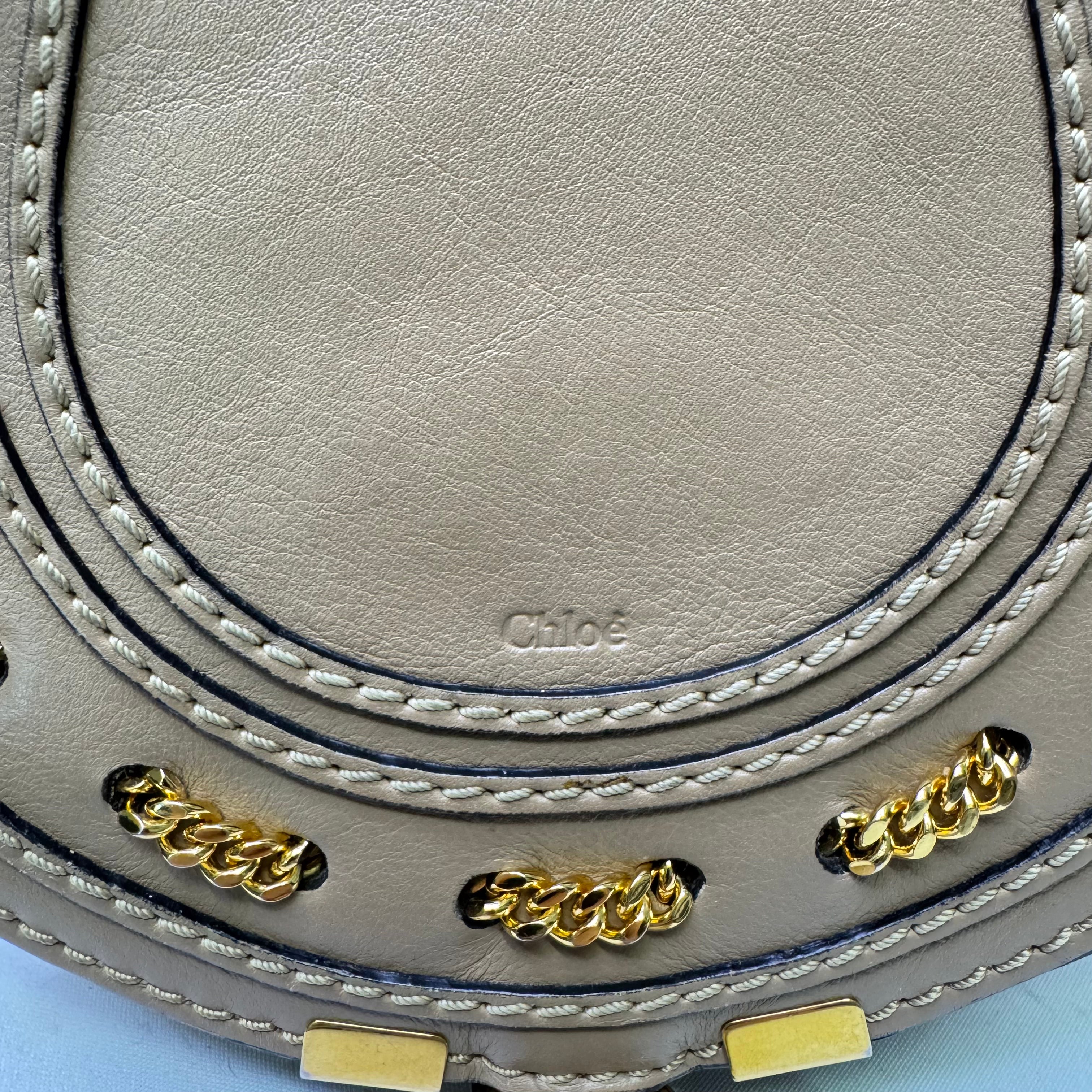 Chloé Marcie Saddle Crossbody Bag Leather Brown - Lost Designer