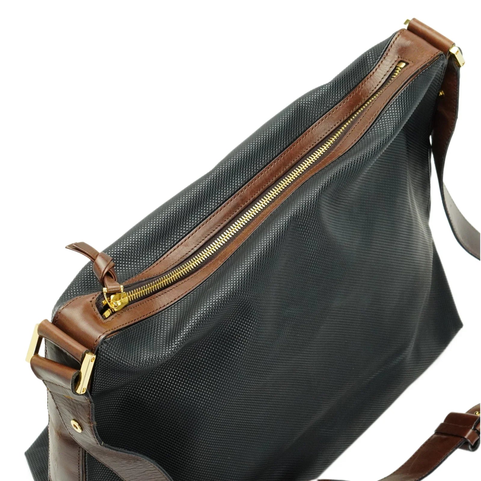 Bottega Veneta Canvas Shoulder Bag Black - Lost Designer