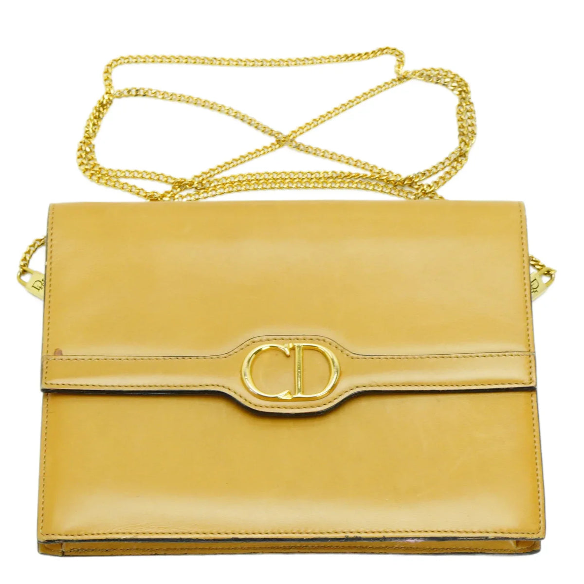 Christian Dior Leather Chain Box Bag Beige - Lost Designer
