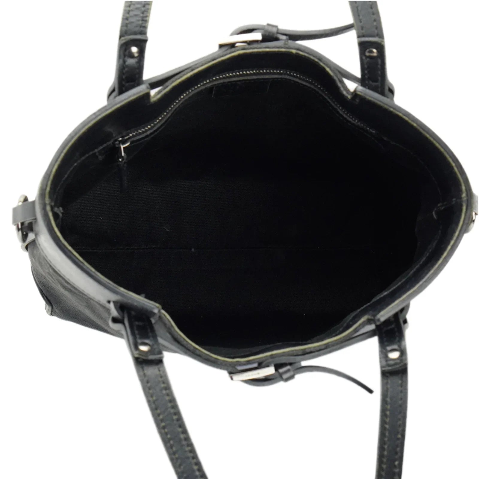 Gucci GG Belt Tote Bag Leather X Canvas Black - Lost Designer