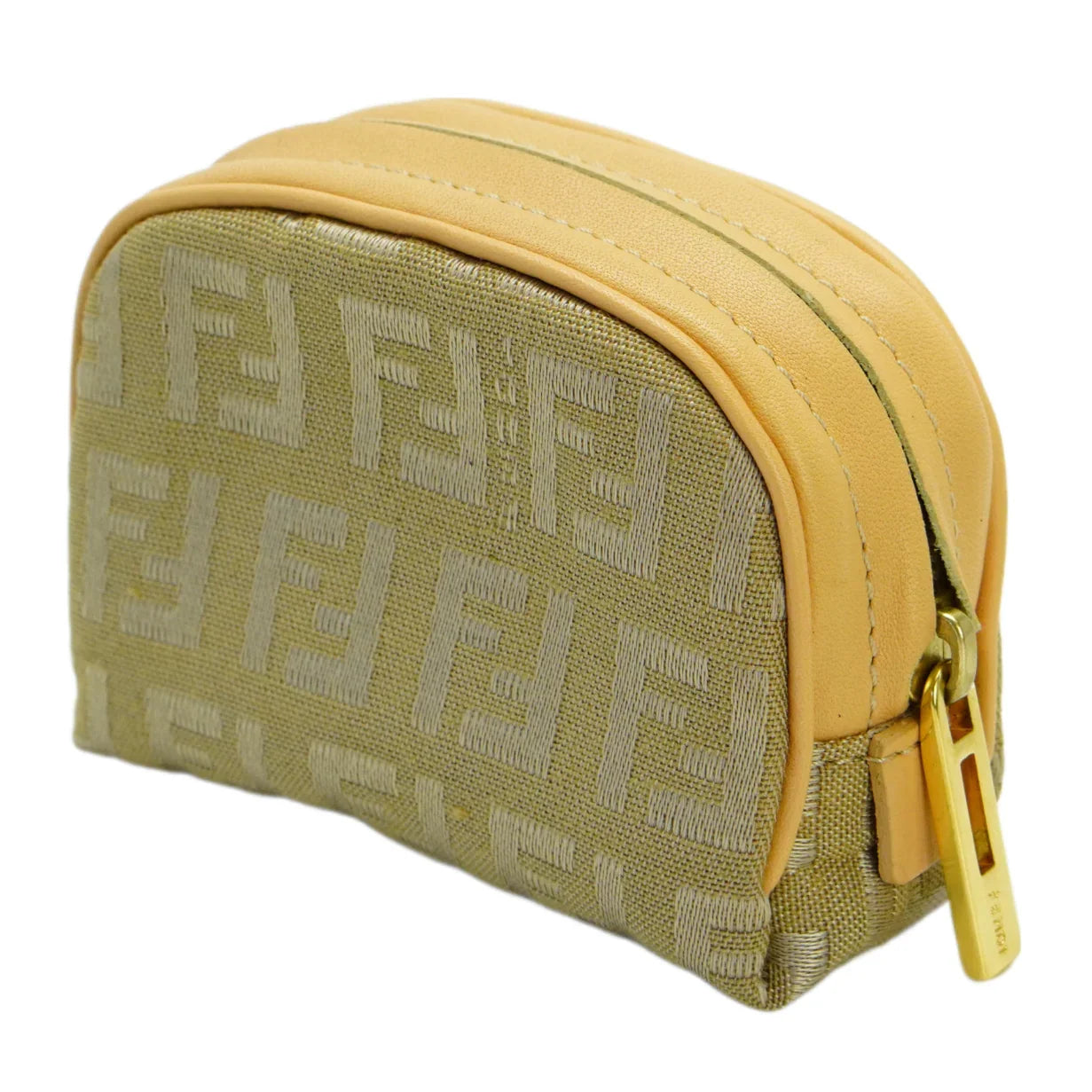 Fendi Zucca Zipped Coin Purse Beige - Lost Designer