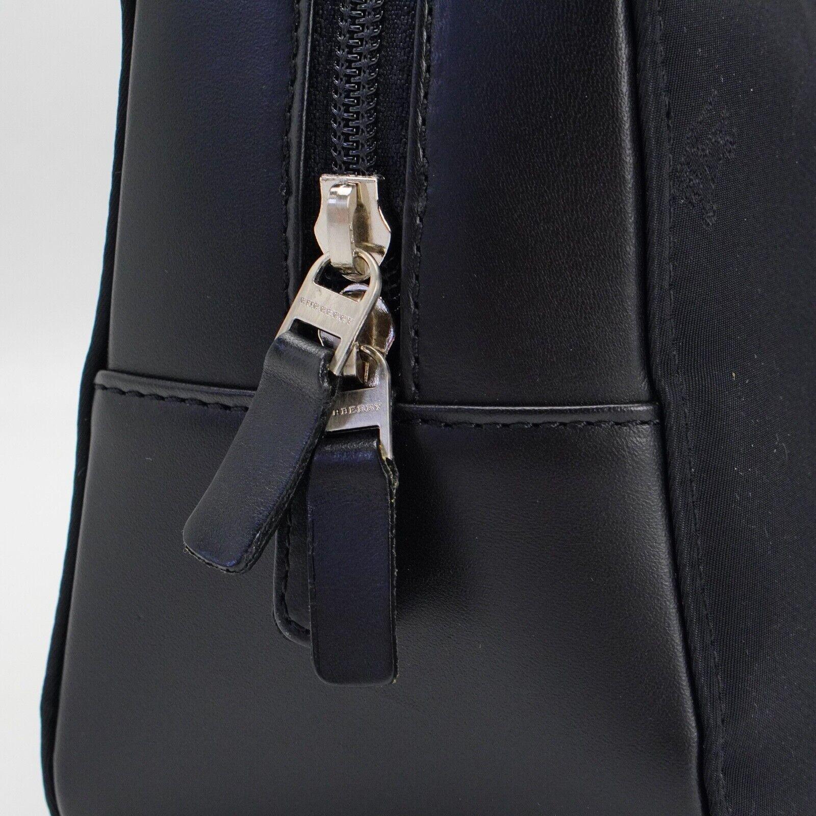Burberry Nylon x Leather Checked Bag Black - Lost Designer