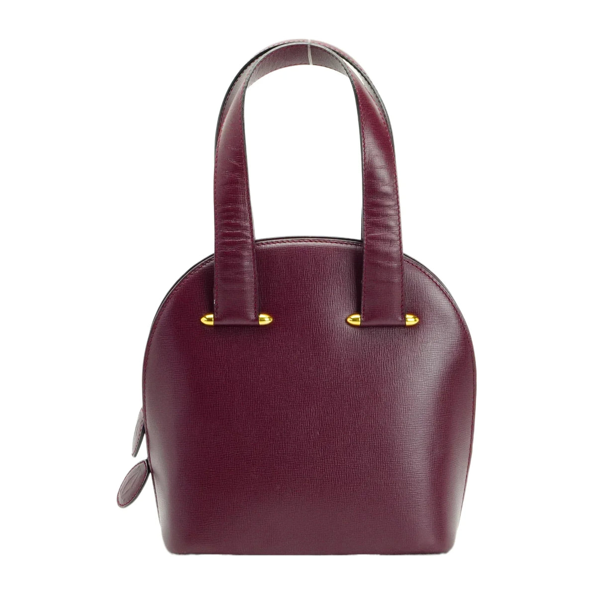 Cartier Leather Rounder Handbag Burgundy - Lost Designer