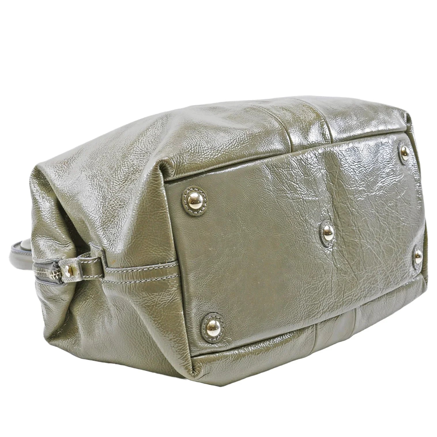 Saint Laurent Easy Patent Leather Boston Bag Olive - Lost Designer
