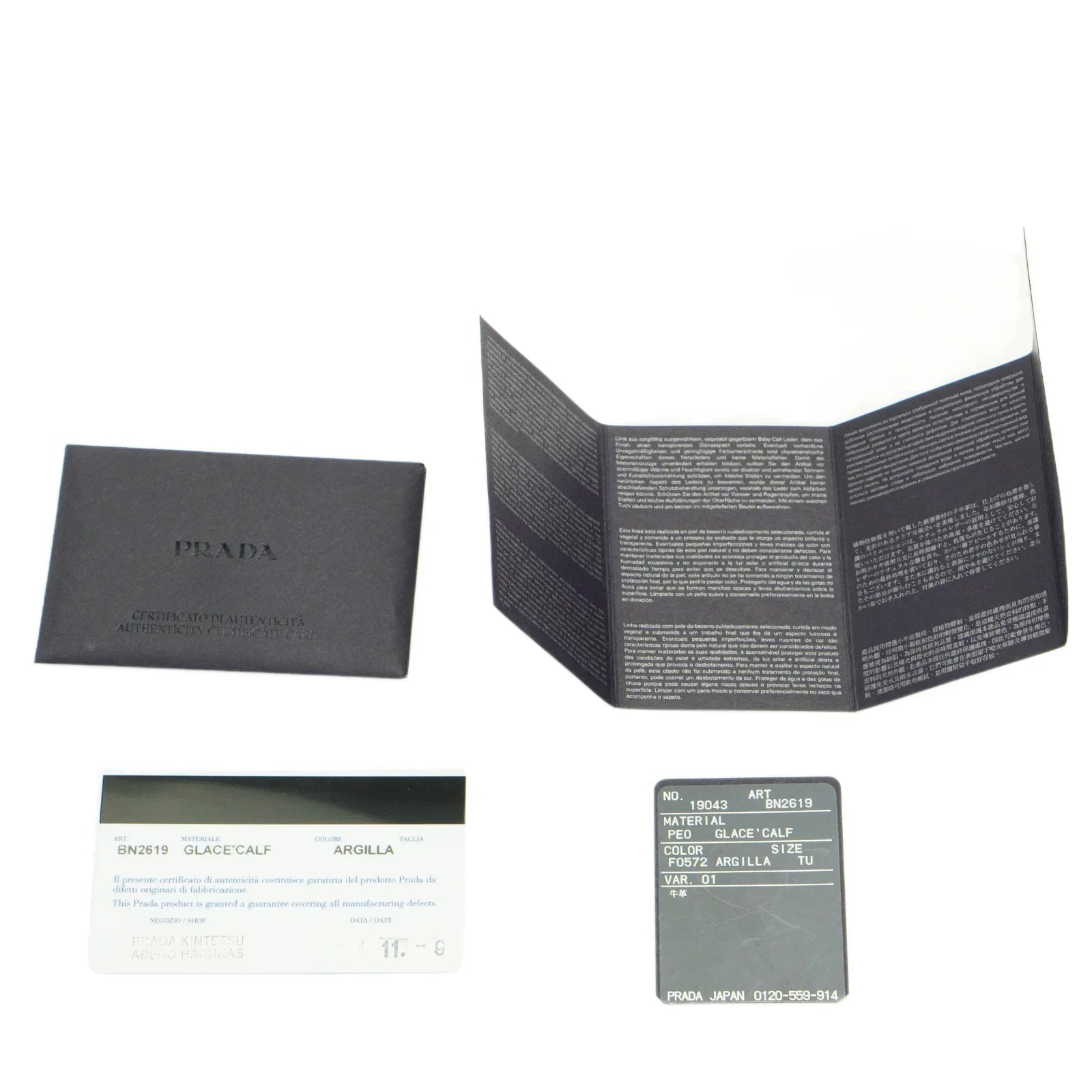 Prada Twin Pocket Tote Glace Calf Leather Bag Taupe - Lost Designer